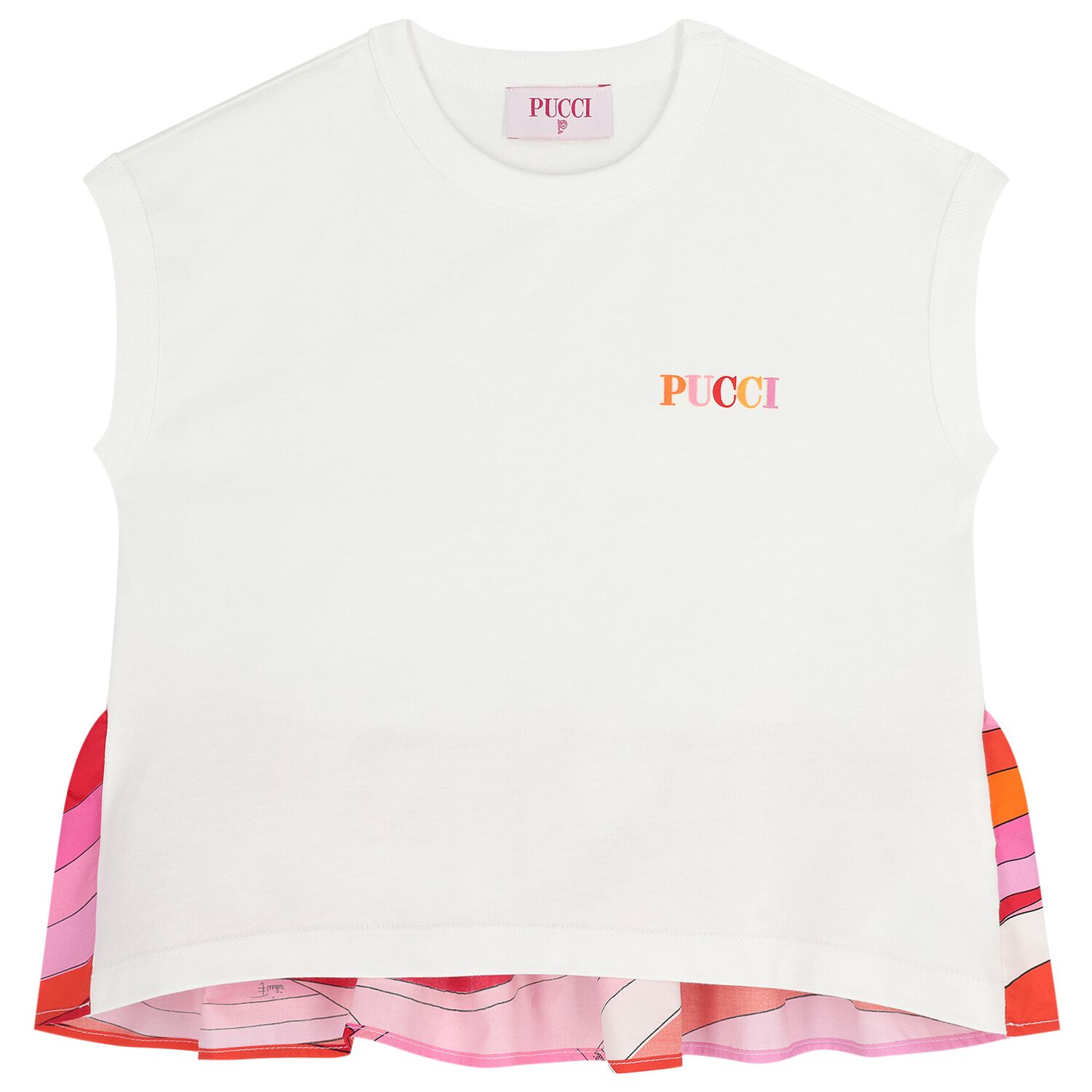 Girls White Logo Iride T-Shirt, 1, hi-res