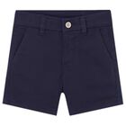 Younger Boys Navy Blue Shorts, 2, hi-res