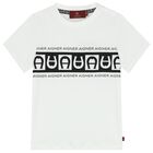 Younger Boy White Logo T-Shirt, 1, hi-res