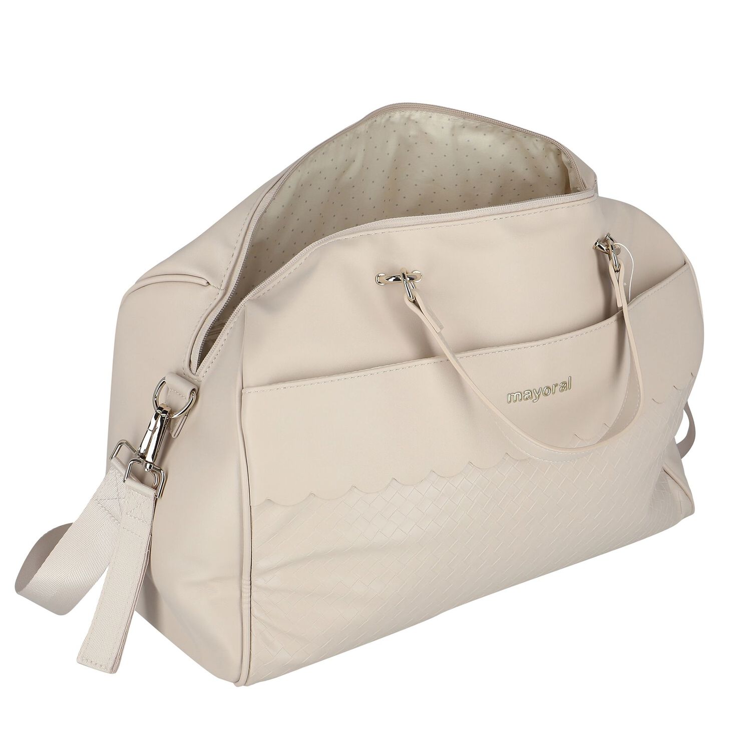 Beige Logo Baby Changing Bag, 1, hi-res