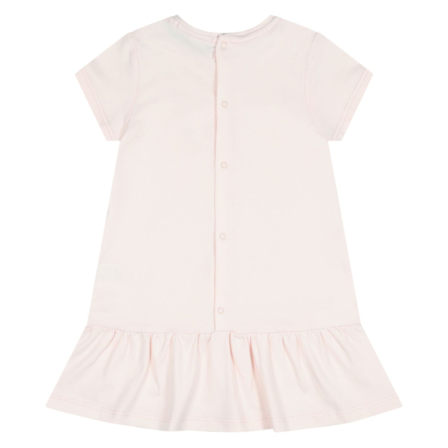Younger Girls Pink Bag Logo Dress, 3, hi-res