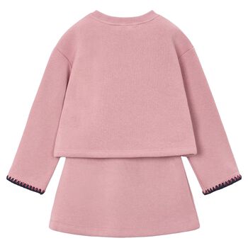 Girls Pink Heart Skirt Set