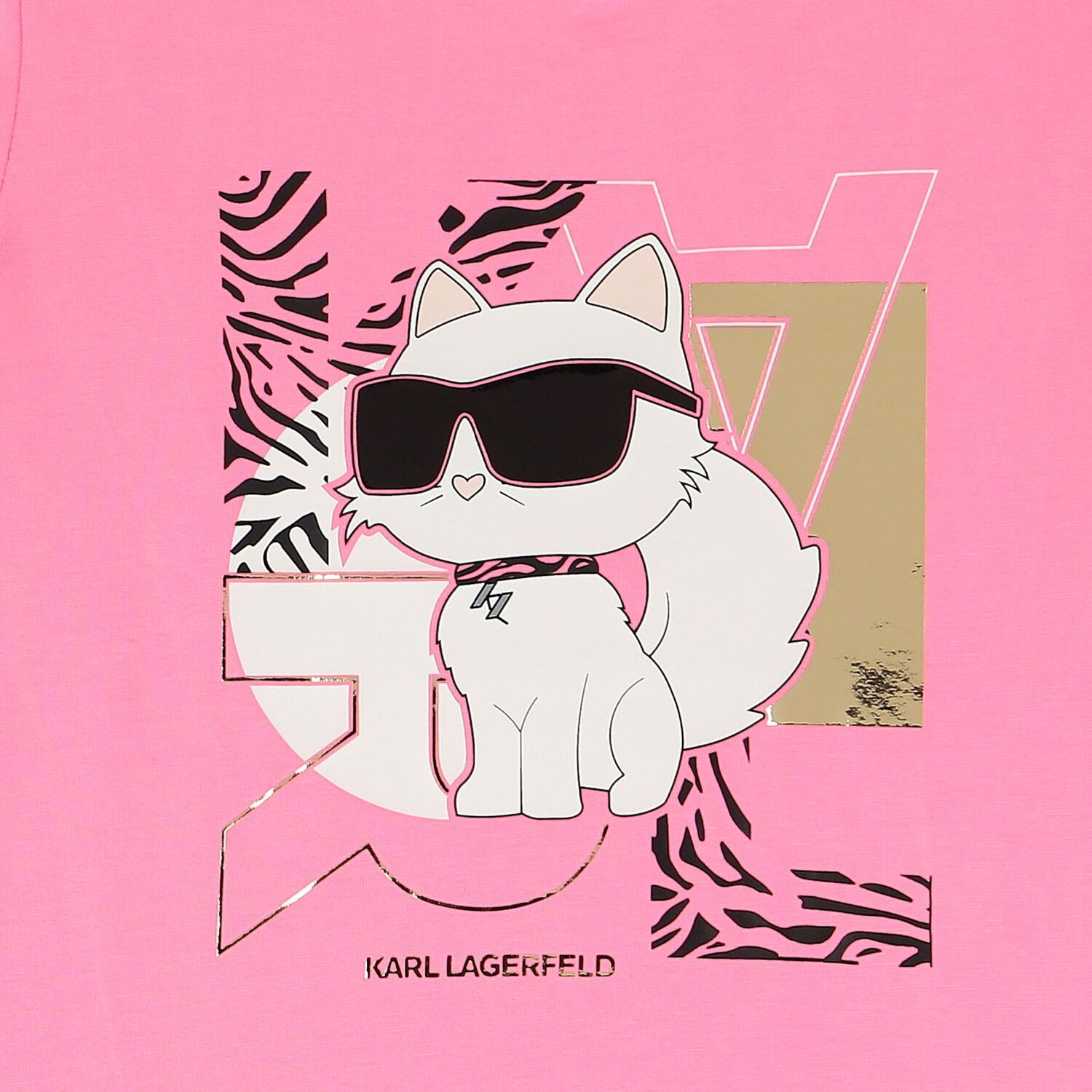 Girls Pink Choupette Logo T-Shirt, 1, hi-res