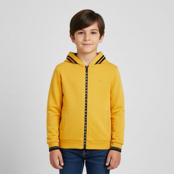 Boys Yellow Logo Zip Up Top