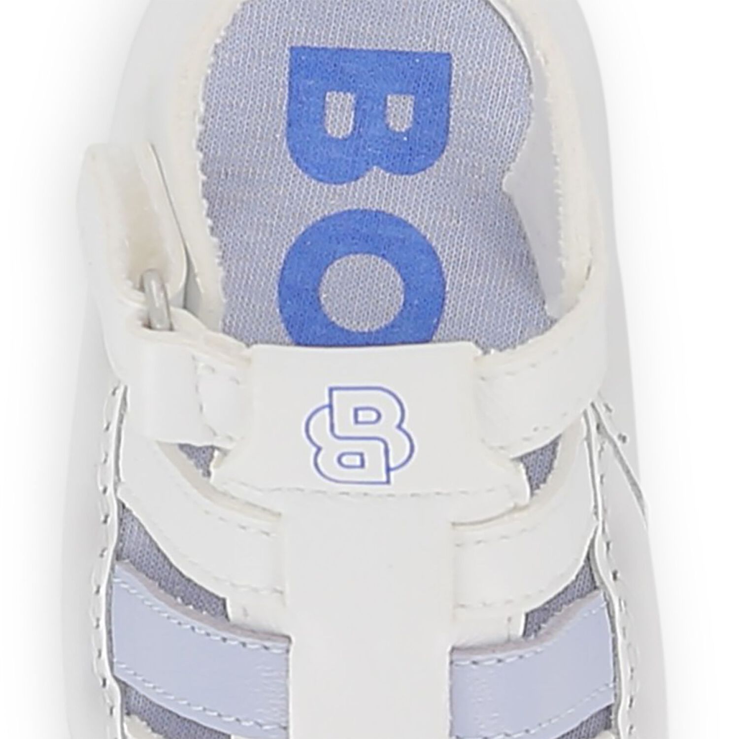 Baby Boys White Logo Sandals, 1, hi-res