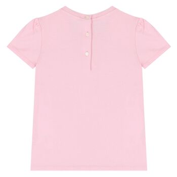 Baby Girls Pink Cotton Bear T-Shirt