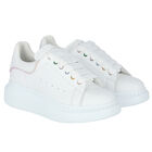 Girls White Logo Trainers, 1, hi-res