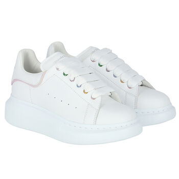 Girls White Logo Trainers