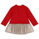 Younger Girls Red Teddy Bear Dress, 1, hi-res