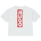 Boys White Logo Oversized T-Shirt, 2, hi-res