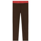 Girls Brown Logo Leggings, 1, hi-res