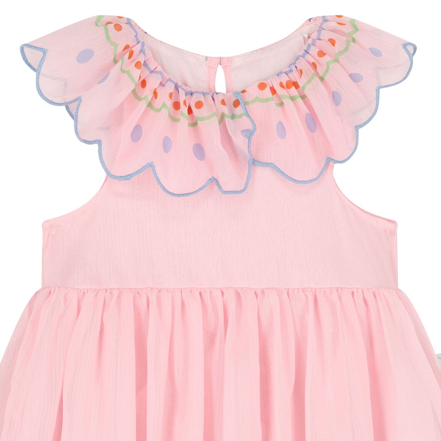 Younger Girls Pink Chiffon Dress, 1, hi-res