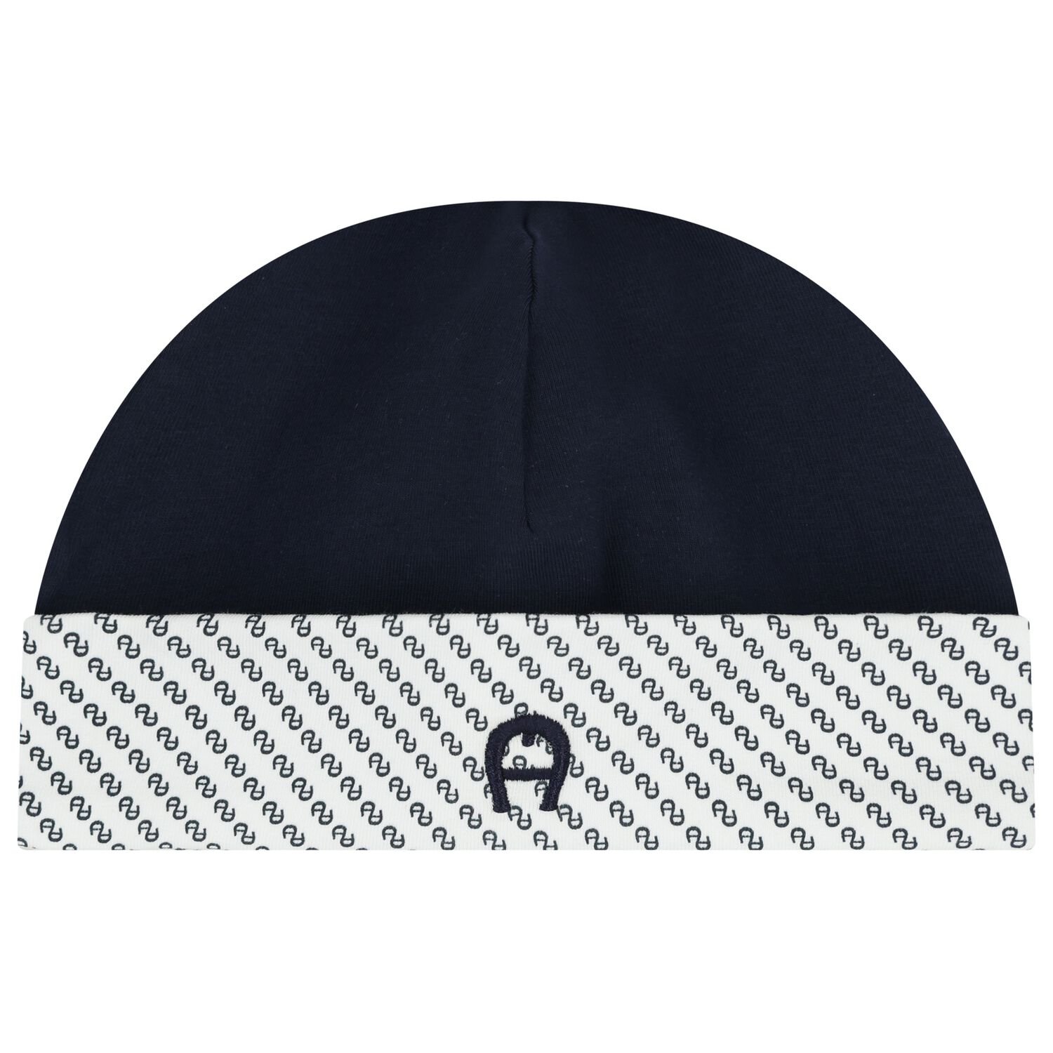 Baby Boys Blue & White Logo Hat, 2, hi-res
