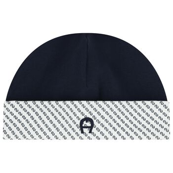 Baby Boys Blue & White Logo Hat