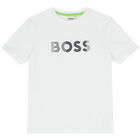 Boys White Logo T-Shirt, 1, hi-res