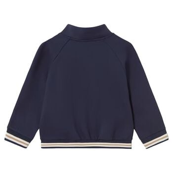 Younger Boys Navy Blue Zip Up Top