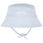 Baby Boys Blue & White Striped Logo Reversible Hat, 1, hi-res