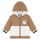 Baby Boys Beige Logo Tracksuit Set, 1, hi-res
