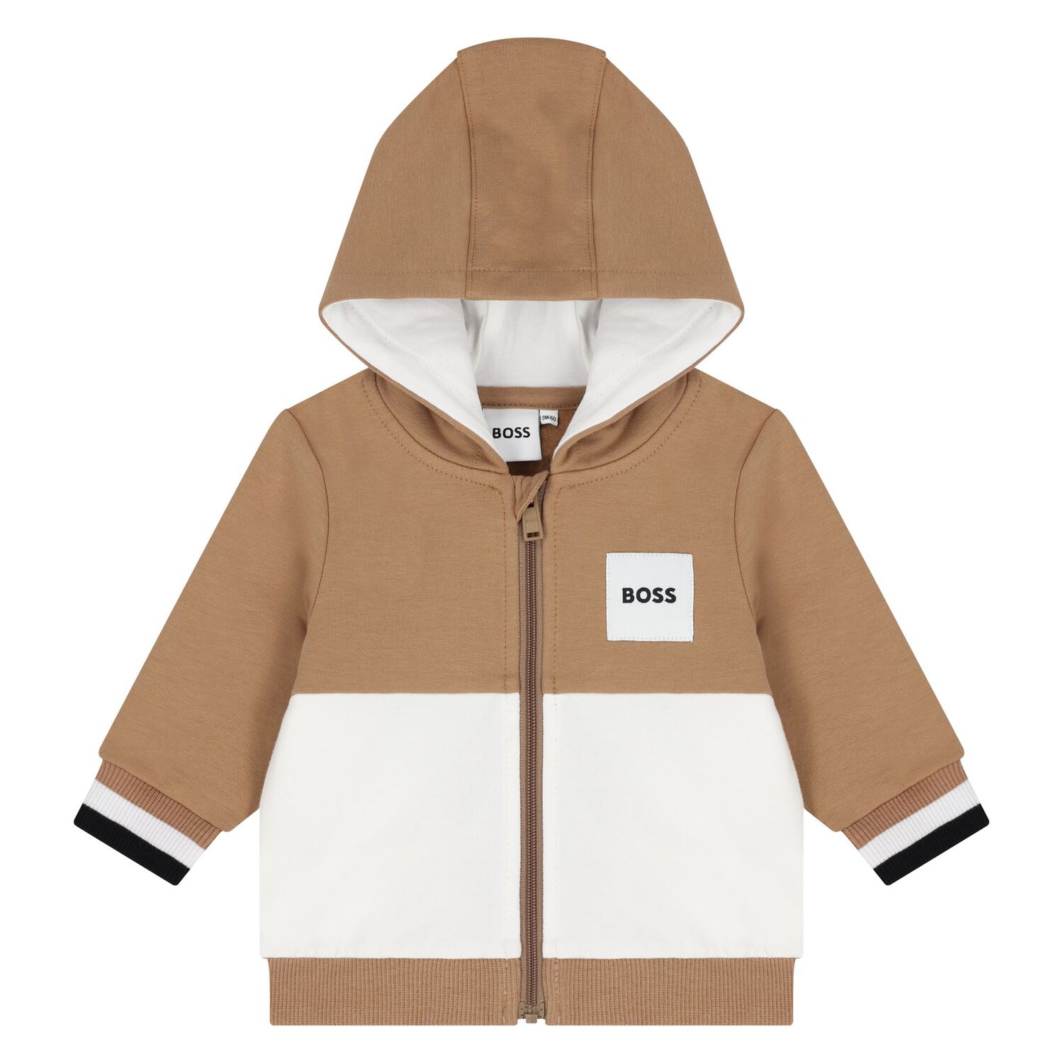 Baby Boys Beige Logo Tracksuit Set, 1, hi-res