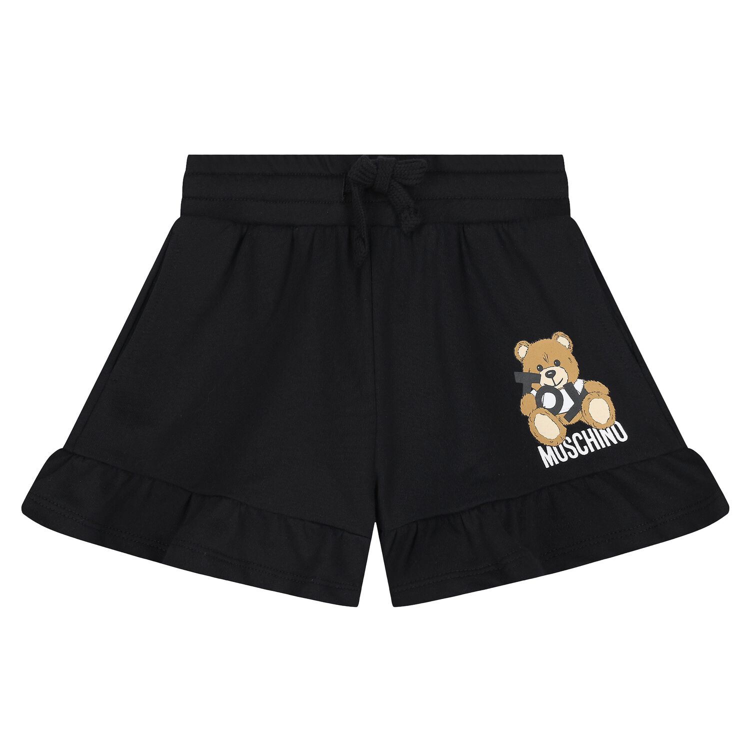 Girls Black Teddy Bear Shorts, 3, hi-res image number null
