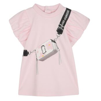 Younger Girls Pink Logo Bag Dress