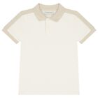 Boys Beige & Ivory Polo Shirt, 2, hi-res