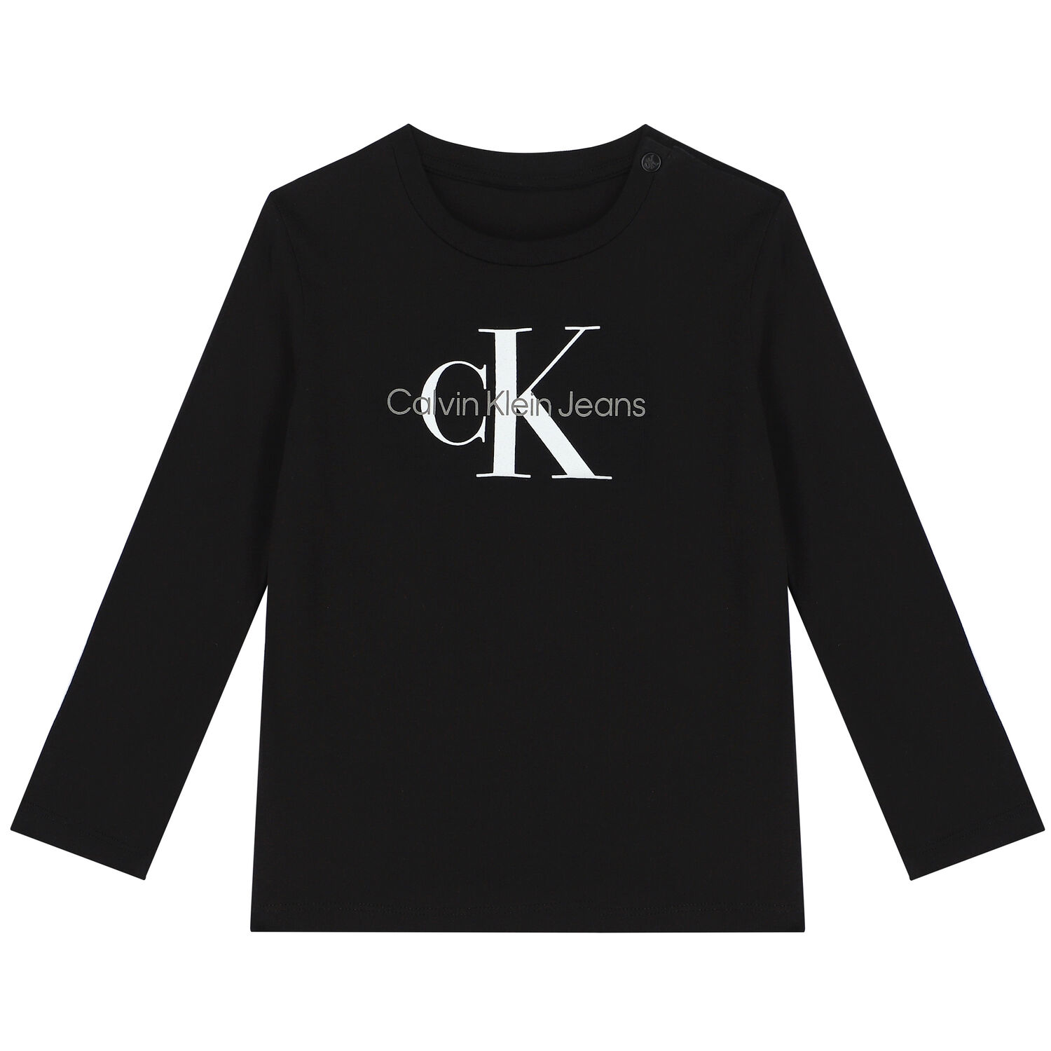 Baby Boys Black Logo Long Sleeve Top, 1, hi-res image number null