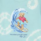 Baby Boys Turquoise Blue Teddy Bear Logo Shorts Set, 1, hi-res