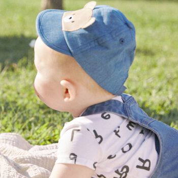 Baby Boys Blue Teddy Bear Cap