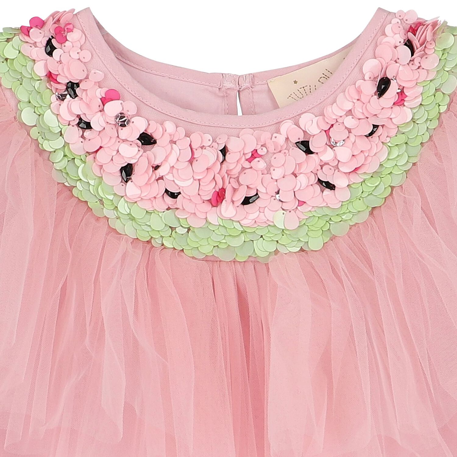 Girls Pink Tulle Watermelon Dress, 1, hi-res image number null