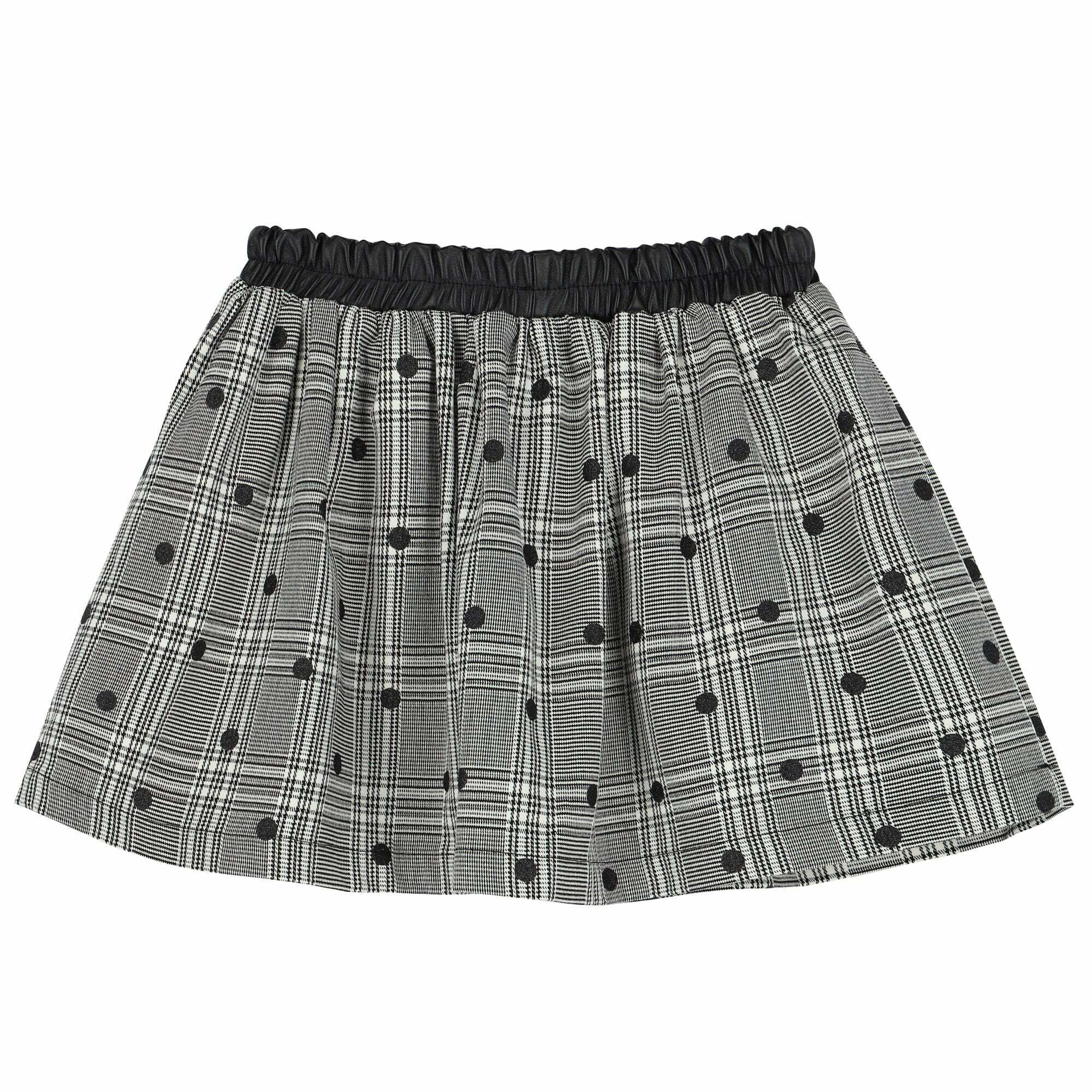 Mayoral Girls Black White Check Dot Skirt Junior Couture UK