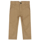 Younger Boys Beige Chino Trousers, 1, hi-res