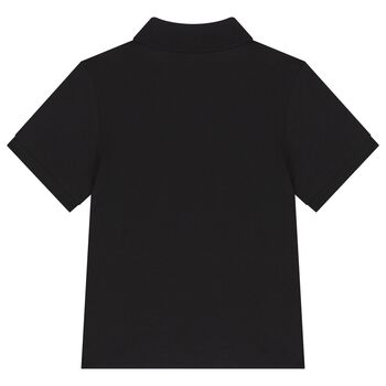 Boys Black Logo Polo Shirt
