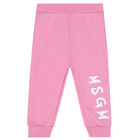 Younger Girls Pink Logo Joggers, 1, hi-res