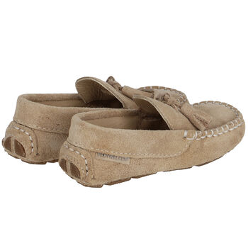 Boys Beige Suede Shoes