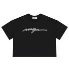 Girls Black Logo T-Shirt, 2, hi-res