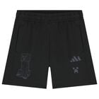 Boys Black Logo Shorts, 1, hi-res
