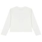 Girls White Embellished Logo Long Sleeve Top, 1, hi-res