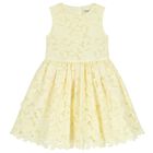 Girls Yellow Flower Lace Dress, 1, hi-res