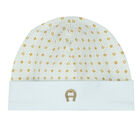 Boys Blue, Ivory & Gold Logo Babygrow Set, 1, hi-res