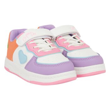 Girls White & Purple Colourblock Trainers