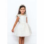 Girls Ivory & Gold Special Occasion Dress, 1, hi-res