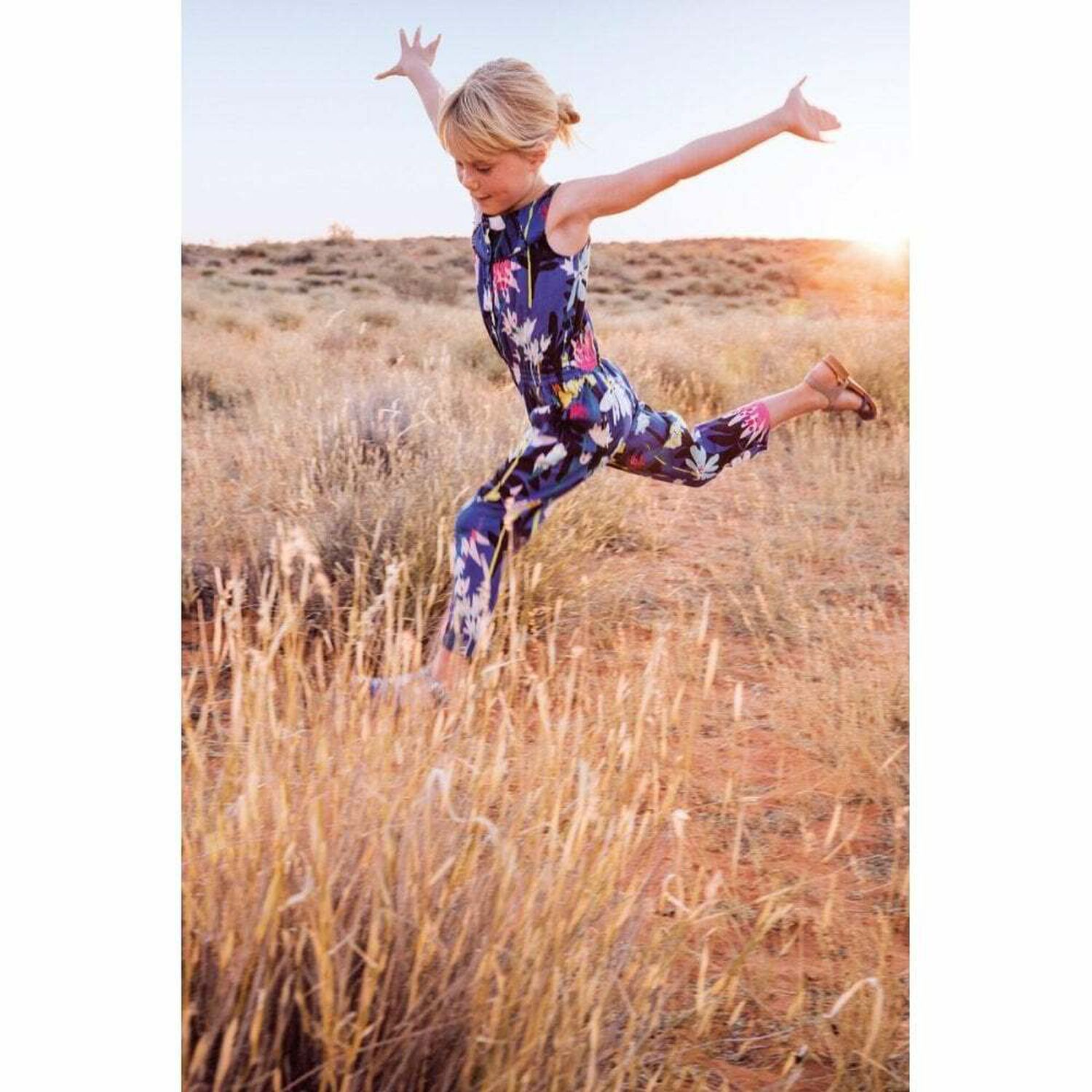 Girls Floral Print Jumpsuit, 1, hi-res