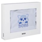 Baby Boys Blue & Navy Blue Logo Shorts Set, 2, hi-res