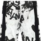 White & Black Graffiti Logo Joggers, 1, hi-res