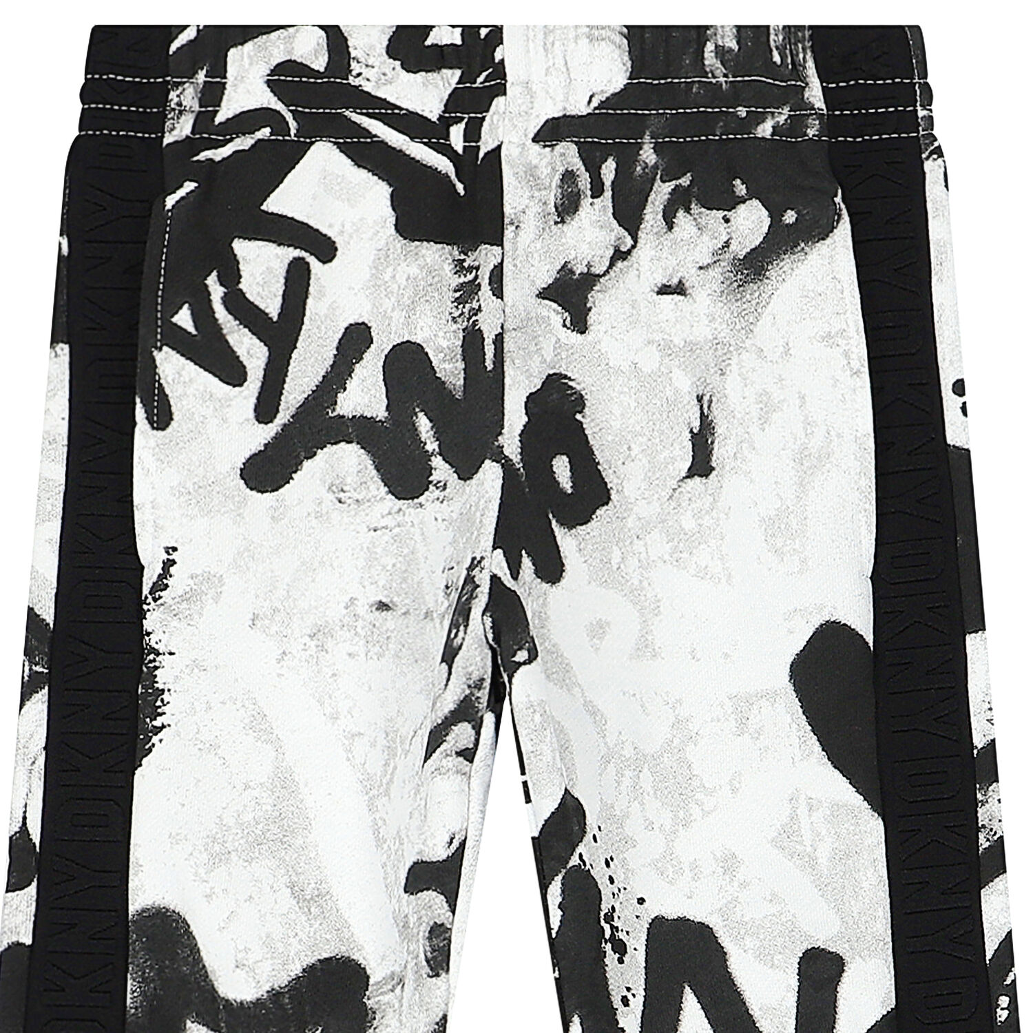 White & Black Graffiti Logo Joggers, 1, hi-res