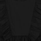 Girls Black Ruffled Dress, 1, hi-res