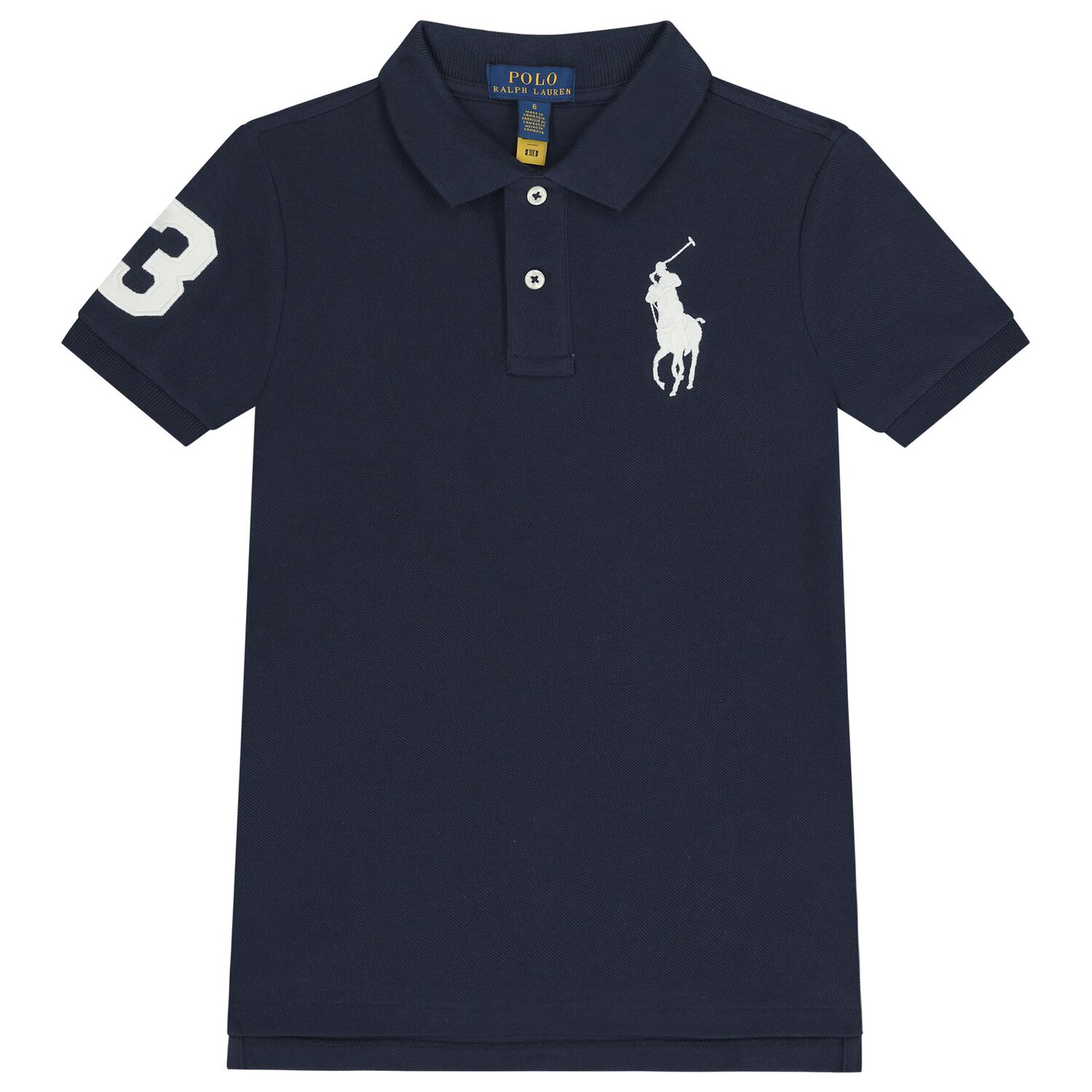 Boys Navy Blue Logo Polo Shirt, 1, hi-res
