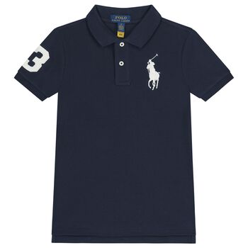 Boys Navy Blue Logo Polo Shirt