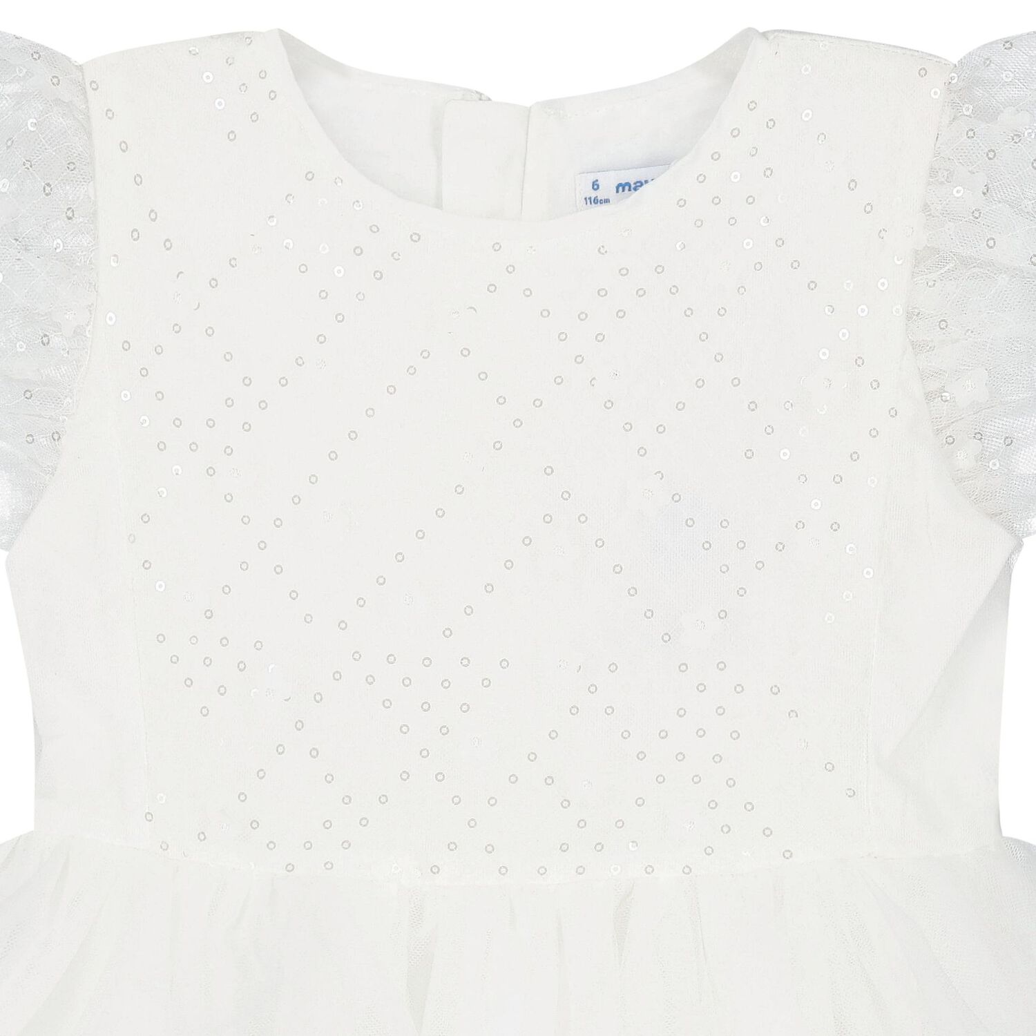 Girls White Tulle & Sequin Dress, 1, hi-res image number null